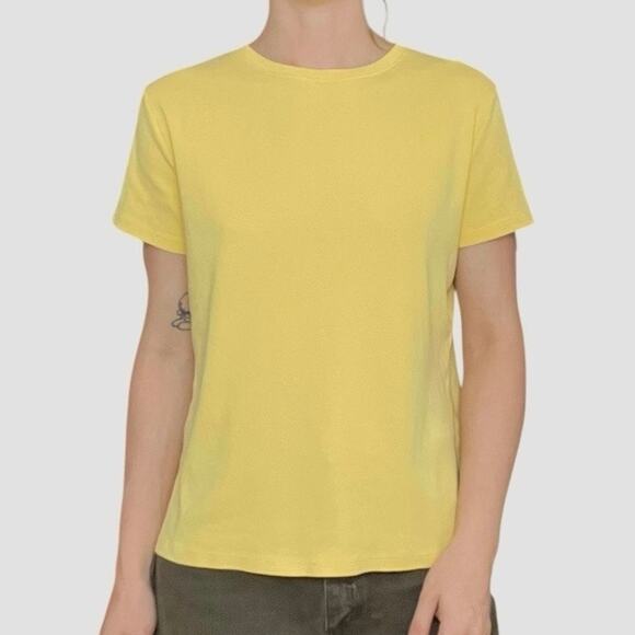 Cherokee Yellow Short Sleeve Cotton Top - Picture 1 of 7
